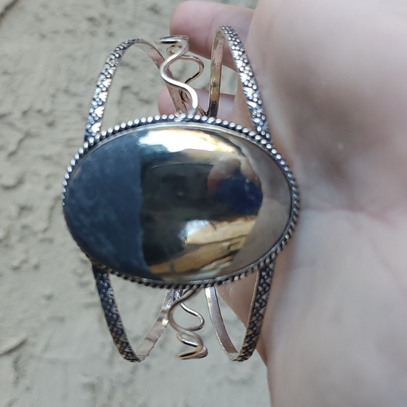 New Pyrite Silver Cuff Bracelet. - Picture 3 of 7